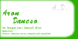 aron dancso business card