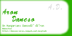 aron dancso business card